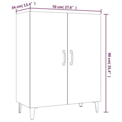 Sideboard 70x34x90cm processed wood gray sonoma oak colored Removable storage practical