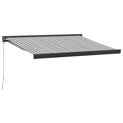 Laifel extends 3.5x2.5m dust and aluminum anthracite and white Removable Outdoor Practical, Backyard Shelter, Contemporary Shade, Stylish Cover, Durable Fabric, Adjustable Awning, Portable Shade, Camping Gear, Patio Decor