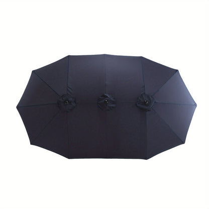 Tuinparasol – Terrasparasol – Marketparasol – Zweefparasol – Dubbelzijdige Parasol – 4,8 Meter Groot – Crank Kantelbaar – Marineblauw