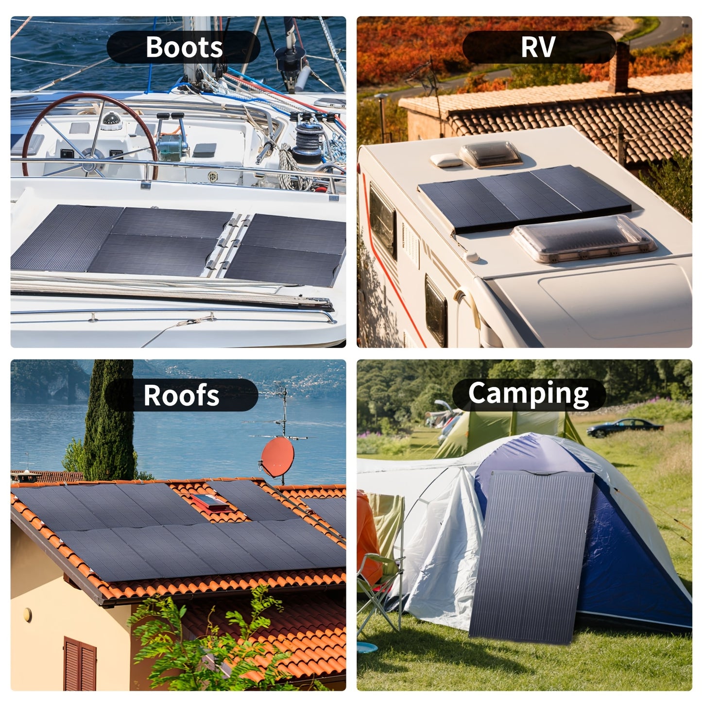 Flexibel Zonnepaneel – Buigbaar Zonnepaneel – Semi-flexibel Zonnepaneel – Mono Zonnepaneel – Solar Module – 200W Vermogen – Lichtgewicht & Weerbestendig