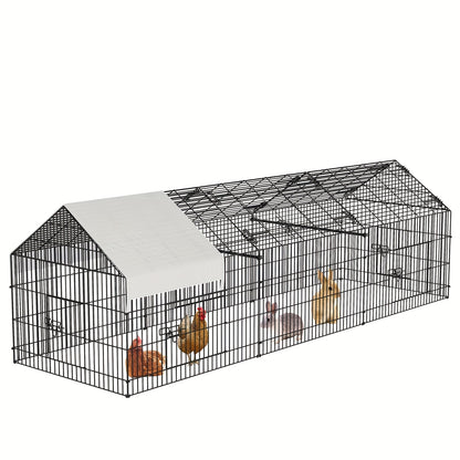 Kippenren – Kippenhok – Pluimveehok – Dierenren – Uitloopren – Grote 3,28m Metalen Ren – Roestvrij Frame Met Waterdichte & Zonwerende Hoes