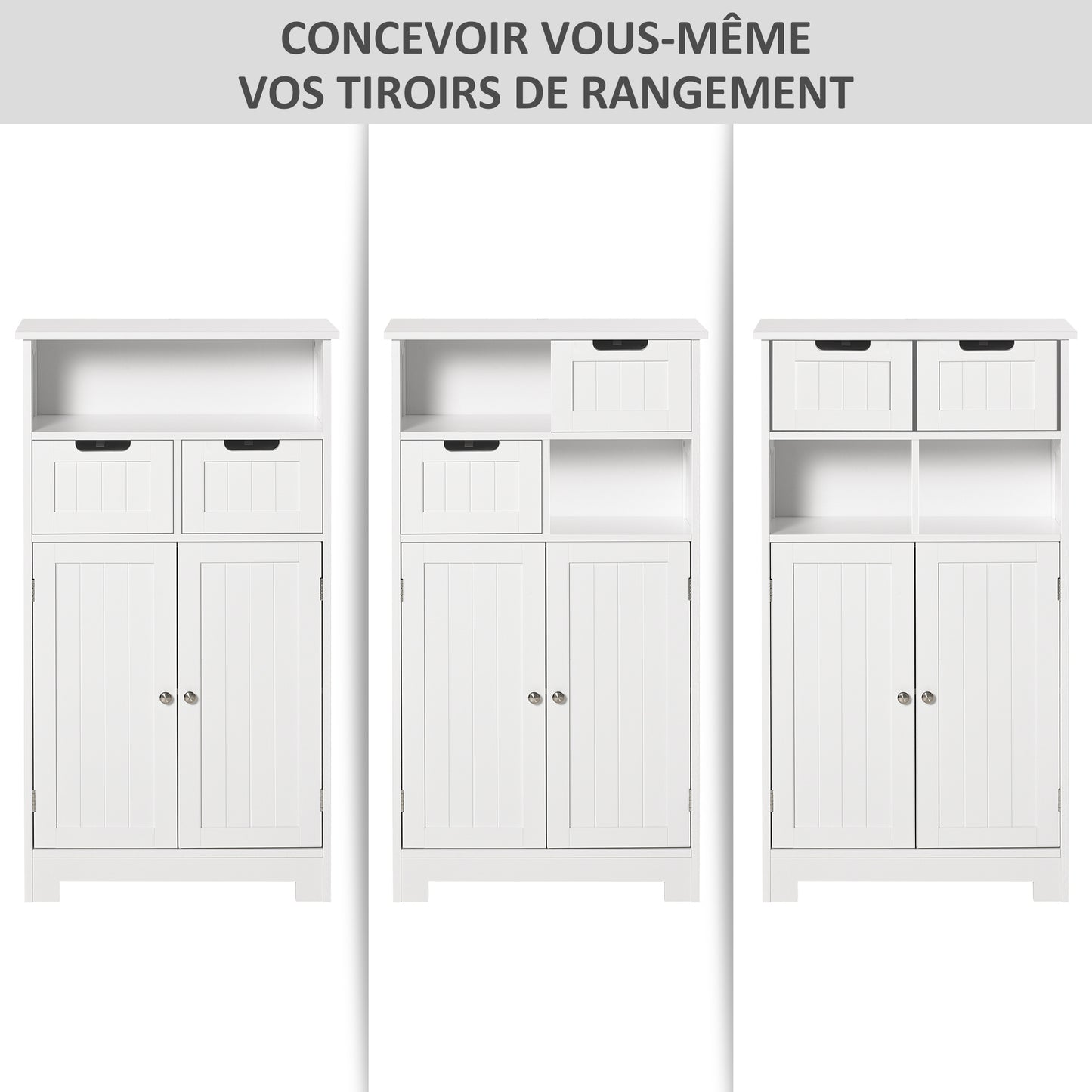 Badkamerkast – Badmeubel – Wastafelonderkast – Kolomkast – Opbergkast – Compact – MDF Wit Met Verstelbare Plank
