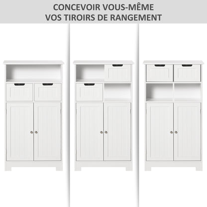 Badkamerkast – Badmeubel – Wastafelonderkast – Kolomkast – Opbergkast – Compact – MDF Wit Met Verstelbare Plank