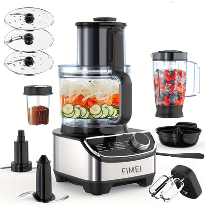 Keukenmachine – Foodprocessor – Keukenmixer – Keukenrobot – Blender – 1300W Vermogen – 12 Cups RVS Mengkom