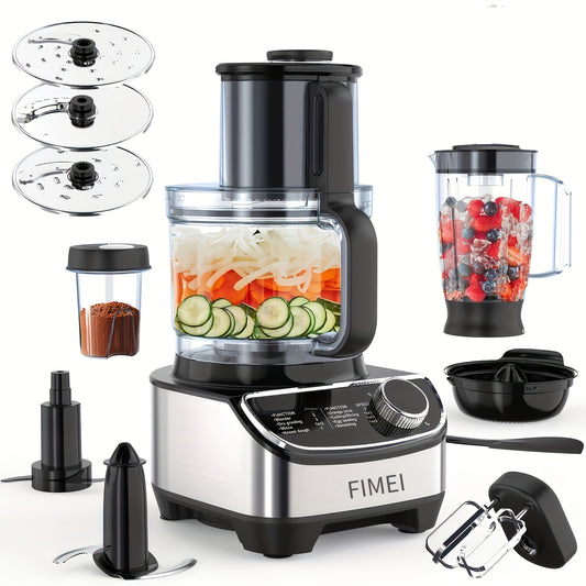 Keukenmachine – Foodprocessor – Keukenmixer – Keukenrobot – Blender – 1300W Vermogen – 12 Cups RVS Mengkom