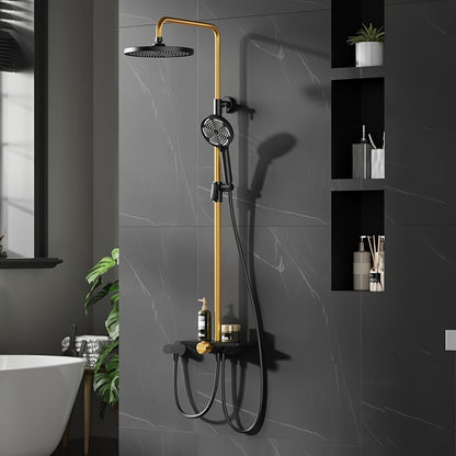Douchekop – Handdouche – Regendouche – Handdouchekop – Douchekraan – 25 cm Diameter – Verstelbare Hoogte 98-130 cm – Ingebouwd Opbergrek
