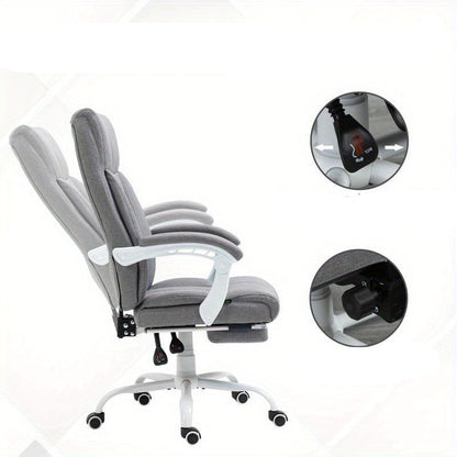 Bureaustoel – Ergonomische Stoel – Office Chair – Gamingstoel – Kantoorstoel – Verstelbare Hoogte – Memory Foam Kussen – Metalen Frame – Opklapbare Armleuningen – Lendensteun – Hoofdsteun – Grijs – Geschikt Voor Langdurig Zitten