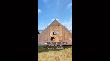 Campingtent – Kampeertent – Familietent – Opblaasbare Tent – Festival Tent – 10-Persoons – Snel Op te Zetten – Waterafstotend Oxford Polyester