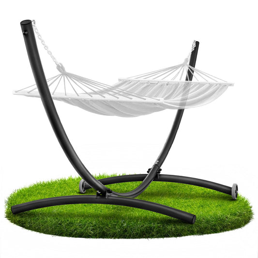 Hangmatstandaard – Hangmat Frame – Tuinstandaard – Stalen Standaard – Mobile Hangmatrek – Zwart Gepoedercoat Staal – Tot 300 kg Draagkracht