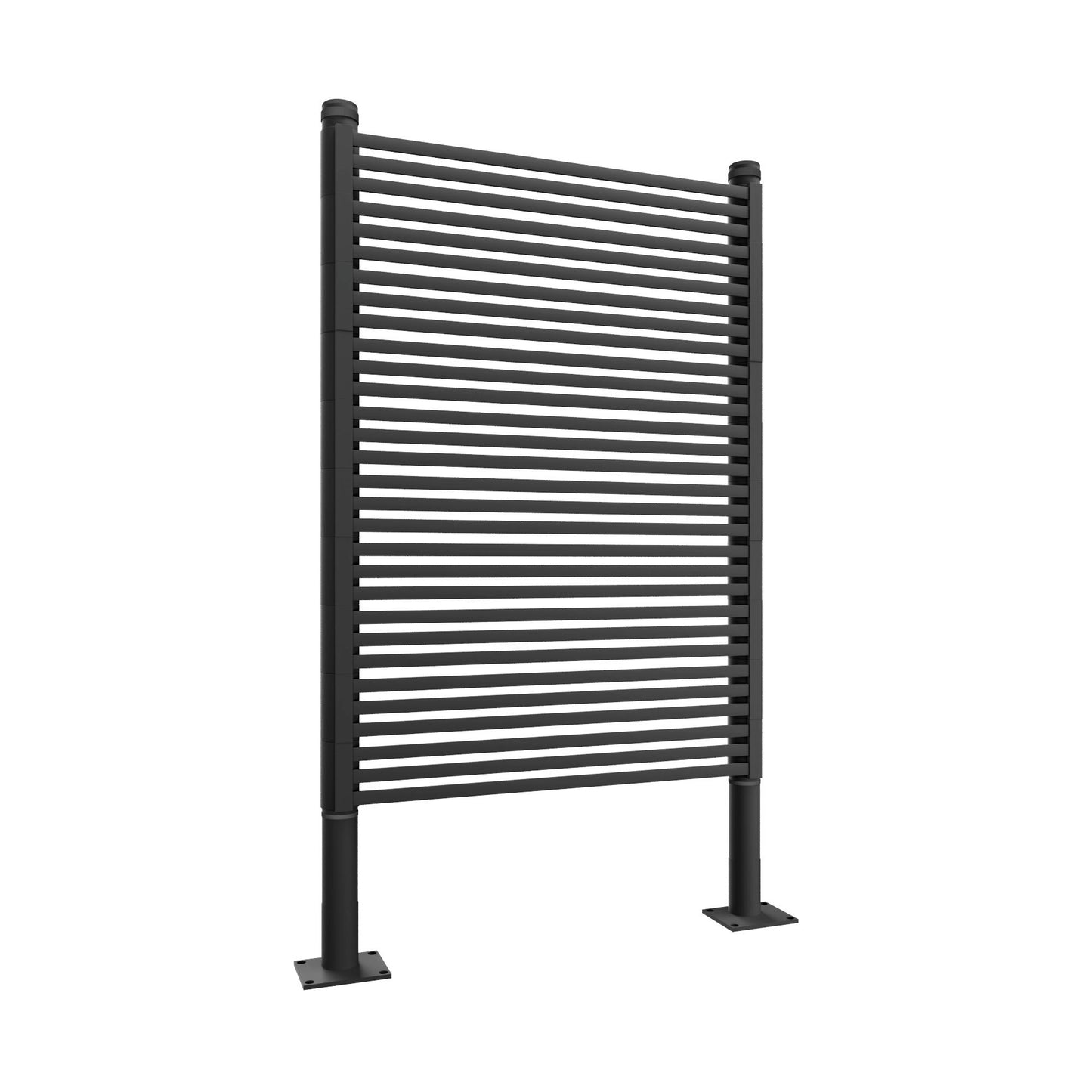 Windscherm – Tuinafscheiding – Windbreaker – Privacy Paneel – Balkon Scherm – Matzwart – Metaal En Hars – 90,5x193 Cm Hoog