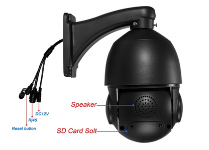 PTZ Beveiligingscamera – Dome Camera – IP Camera – CCTV Camera – 4K 8MP 54x Optische Zoom – Volledig Draaibaar 360° – IP66 Waterdicht Metalen Behuizing - QUORE