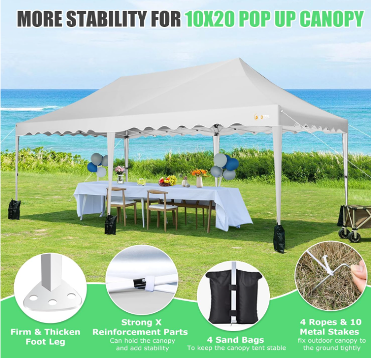 Pop-up Partytent – Vouwtent – Evenemententent – Tuin Tent – Tunneltent – 3x6 Meter – Waterafstotende Zilveren Coating – Inclusief 6 Zijwanden en Wieltas