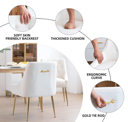 Fauteuil – Stoel – Relaxfauteuil – Loungestoel – Woonkamerstoel – Set van 2 – Mid-Century Velvet Bekleding – Verstelbare Rugleuning & Armleuning – Metalen Poten – Zachte, Makkelijk Schoon Te Maken Stoffering