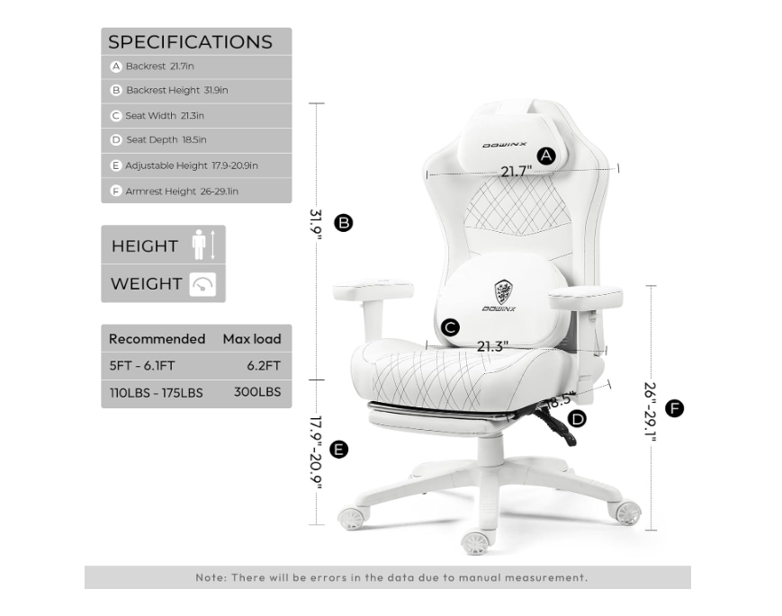 Ergonomische Gamingstoel – Bureaustoel – Zitzakstoel – Werkstoel – Gamekruk – Verstelbare Voetensteun – Lumbale Ondersteuning – Donkergroen
