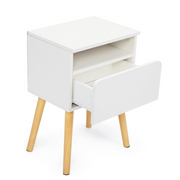 Rustiek Houten Nachtkastje – Vintage Design Bedside Table voor Slaapkamer & Woonkamer – Decoratief en Functioneel Meubel – Eenvoudige Montage