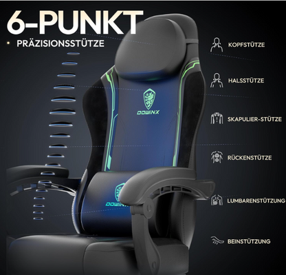 Gaming Stoel – Bureaustoel – Racestoel – Zitzak – Werkstoel – Ergonomisch Design – Verstelbare Rugleuning & Voetsteun – Zwart Wit