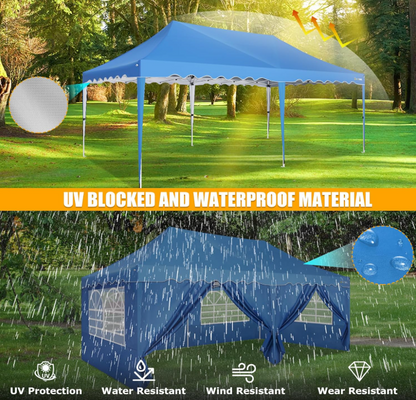 Partytent – Pop-up Gazebo – Paviljoen – Tuintent – Feesttent – Waterdicht – 3x6 Meter – 420D Oxford Stof – UPF50+ UV Bescherming