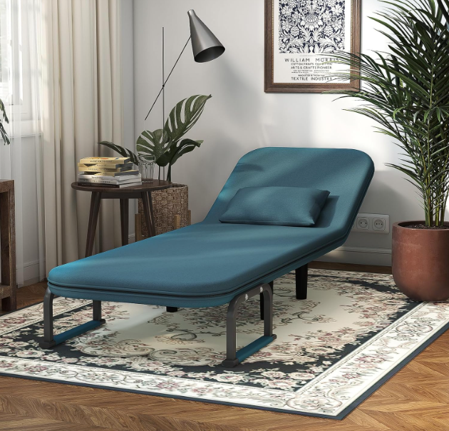 Slaapbank – Bedbank – Sofa Bed – Logeerbed – Klapbank – Compact Design – Memory Foam Matras – Afneembare Wasbare Stoffering – Metalen Frame – Uitklapbaar Telescopisch Mechanisme – Zwart – Multifunctioneel