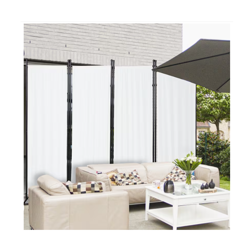 Kamerscherm – Scheidingswand – Roomdivider – Paravent – Privacy Scherm – Opvouwbaar – Lichtgewicht – 180x180 cm – Metaal & Polyester – Beige