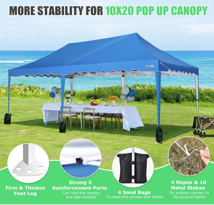Partytent – Feesttent – Tuintent – Paviljoen – Canopy – 3x6 Meter – Waterdicht Met 6 Zijwanden – Draagbare Tent Met Wieltjes