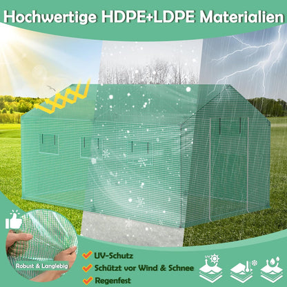 Kweekkas – Plantenkas – Tuinkas – Serre – Groentekas – 3 x 2 x 2 Meter – Gegalvaniseerd Stalen Frame – UV- en Vorstbestendige Folie