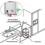 Vevor - Bottled Water Pump - With PE Pipe - 1 Gal/Min - 40 PSI - For Coffee, Tea Machine, Water Dispenser &amp; Refrigerator Ice Maker - White