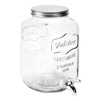 Dispenser - Beverage dispenser - Organization dispenser - Glass beverage dispenser - 8L - Transparent White