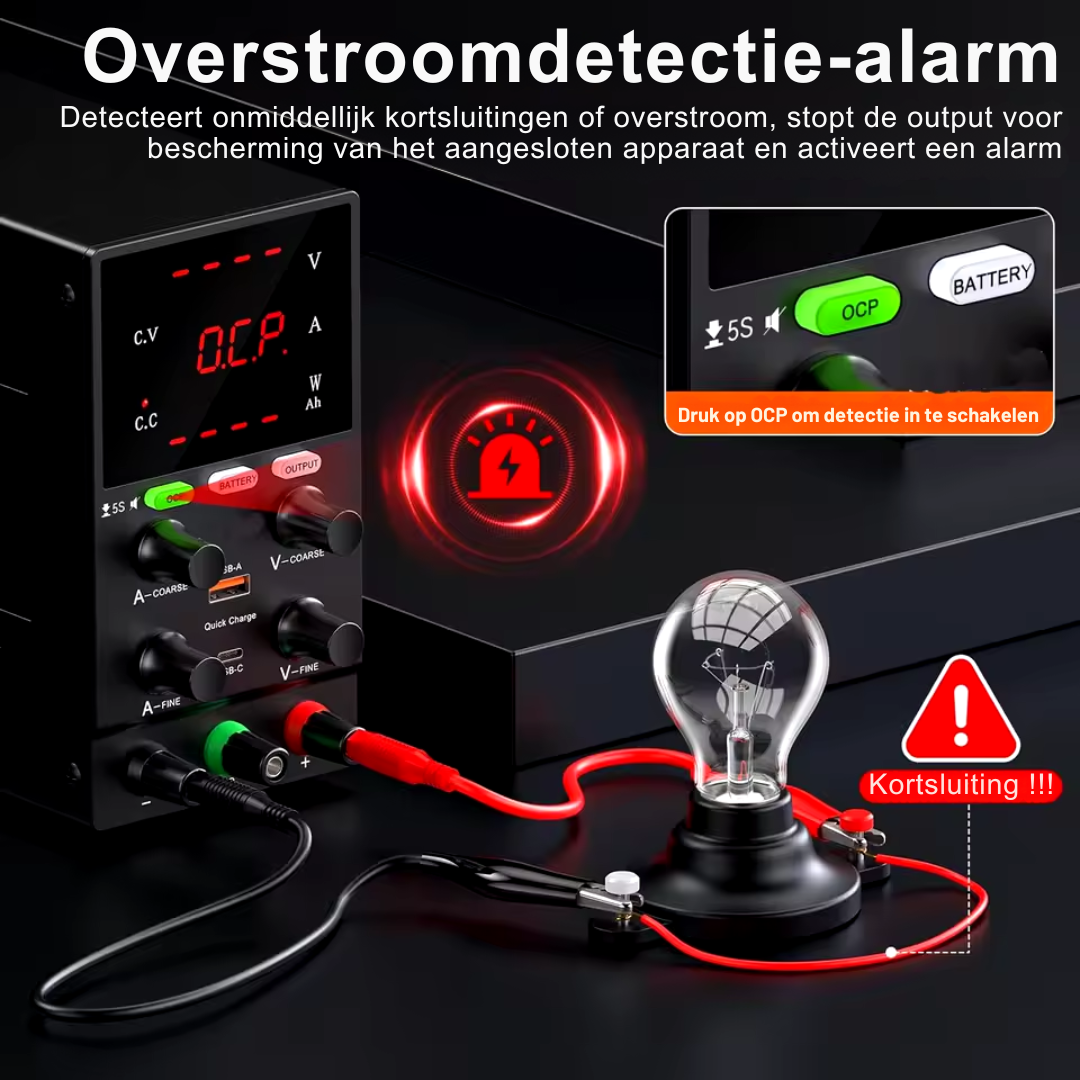 Lab Voeding - DC Bench Voeding - Regelbare Voeding - Voeding - - Functie Generator - 30V - 10A - 220V - Voeding Spanningsregelaar - met Intelligente Oplaad Modus - Zwart