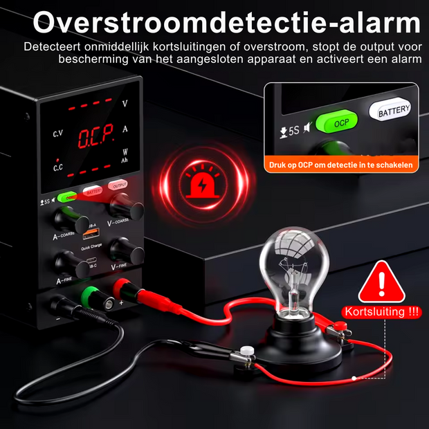 Lab Voeding - DC Bench Voeding - Regelbare Voeding - Voeding - - Functie Generator - 30V - 10A - 220V - Voeding Spanningsregelaar - met Intelligente Oplaad Modus - Zwart