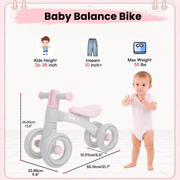 Loopfiets - roze-grijs - loopfiets 1 jaar - loopfiets 2 jaar - loopfiets 3 jaar - loopfietsen - loopfiets jongens 2 jaar - loopfiets meisje 2 jaar