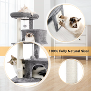 Grote kattenboomtoren Condo Meubels – Krabpaal & Kattenspringspeelgoed met Ladder – Huisdierhuis voor Kittens & Katten – Speelstructuur met Meerdere Niveaus