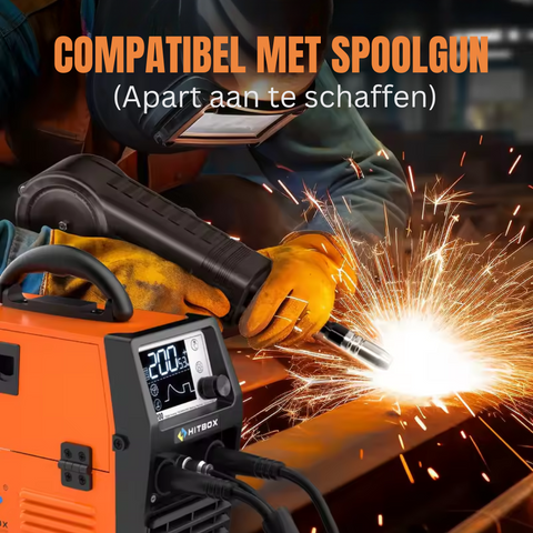 Hitbox - Lasmachine - Elektrische Lasser - 3 in 1 MIG Gasloze Lasmachine - MIG/MMA Lift TIG Lasser - Gas Afgeschermd - Enkele Spanning - Oranje