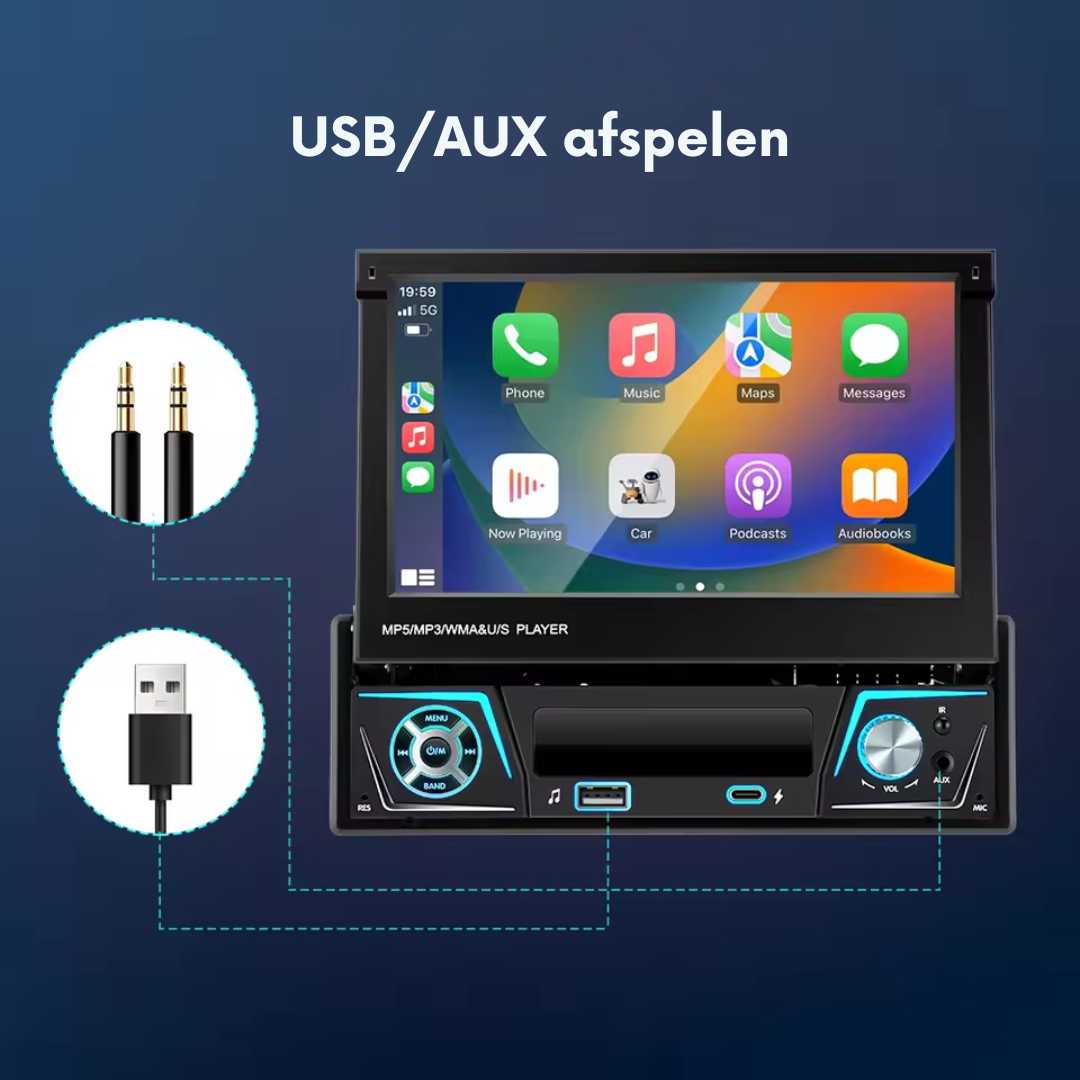 Car Multimedia Player - 2 Din - 7Inch - MP5 - Carplay Screen - Touchscreen - Car Navigation System - Universal - Multimedia Car Radio