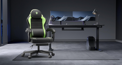 Gamingstoel – Bureaustoel – Desk Chair – Zitzak – Game Chair – Ergonomisch Design – Draagkracht 136 kg – Voetensteun – Groen