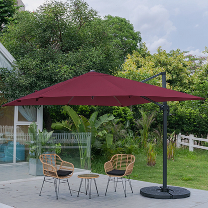 Parasol – Tuinparasol – Zweefparasol – Balkonparasol – Stokparasol – 3x3 m Kantelbaar – Aluminium Frame – Offset Ontwerp – Beige