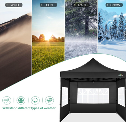 Partytent – Tuintent – Paviljoen – Feesttent – Easy-Up Tent – 3,05x3,05 m – Waterdicht – UV-Bescherming