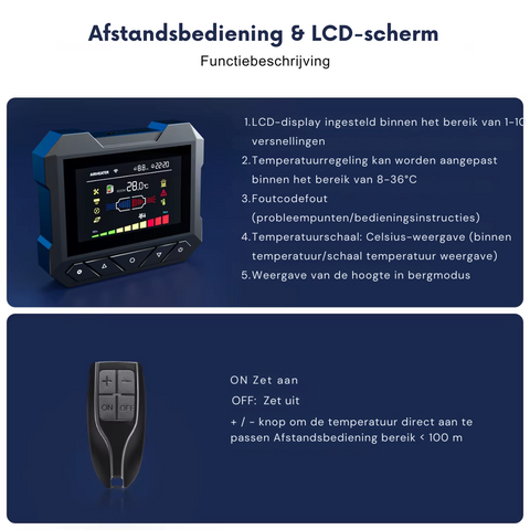 Hcalory - Dieselkachel - Elektrische kachel - Kachel en ventilatoren - Benzineluchtkachel - met LCD & Afstandsbediening - 12V - 12V - 5KW - 6L - Zwart