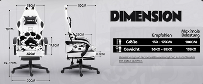 Ergonomische Gamingstoel – Bureaustoel – Gamestoel – Werkstoel – Kantoorstoel – Met Verstelbare Voetensteun – Sofa-Grade Bagged Spring Kussen – Max. Belastbaar 158,76 KG – Wit