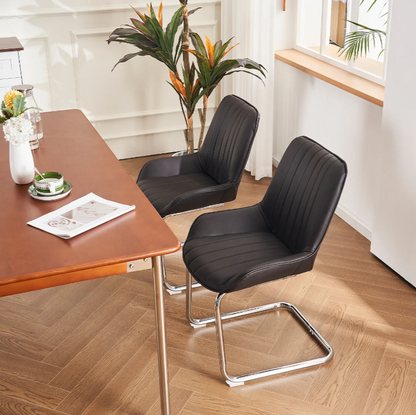 Stoelen – Eetkamerstoelen – Keukenstoelen – Woonkamerstoelen – Zwarte Stoelen – Kunstleer Bekleding – Comfortabele Schuimvulling