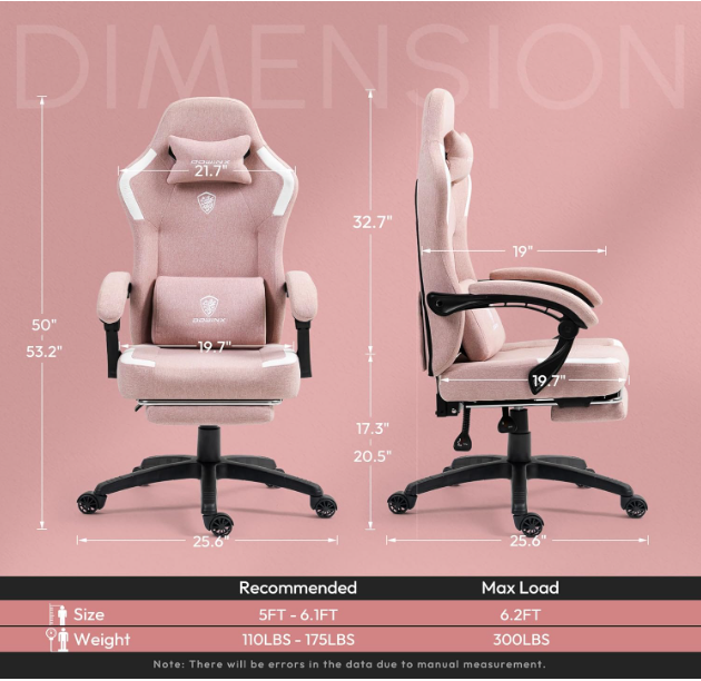 Gamingstoel Ergonomisch – Bureaustoel Office – Zwart – Met Verstelbare Voetsteun – Rugleuning En Hoofdsteun – Ademend Mesh – Max. Draagkracht 136 KG