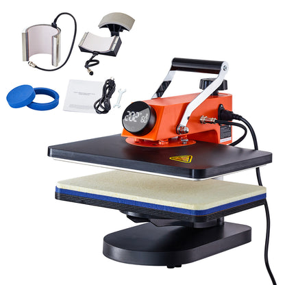 Warmtepers – Hittepers – Transferpers – T-Shirt Pers – 5-In-1 Multifunctioneel – 30,5x38 Cm Verwarmingsoppervlak – 185 °C Snelverwarming