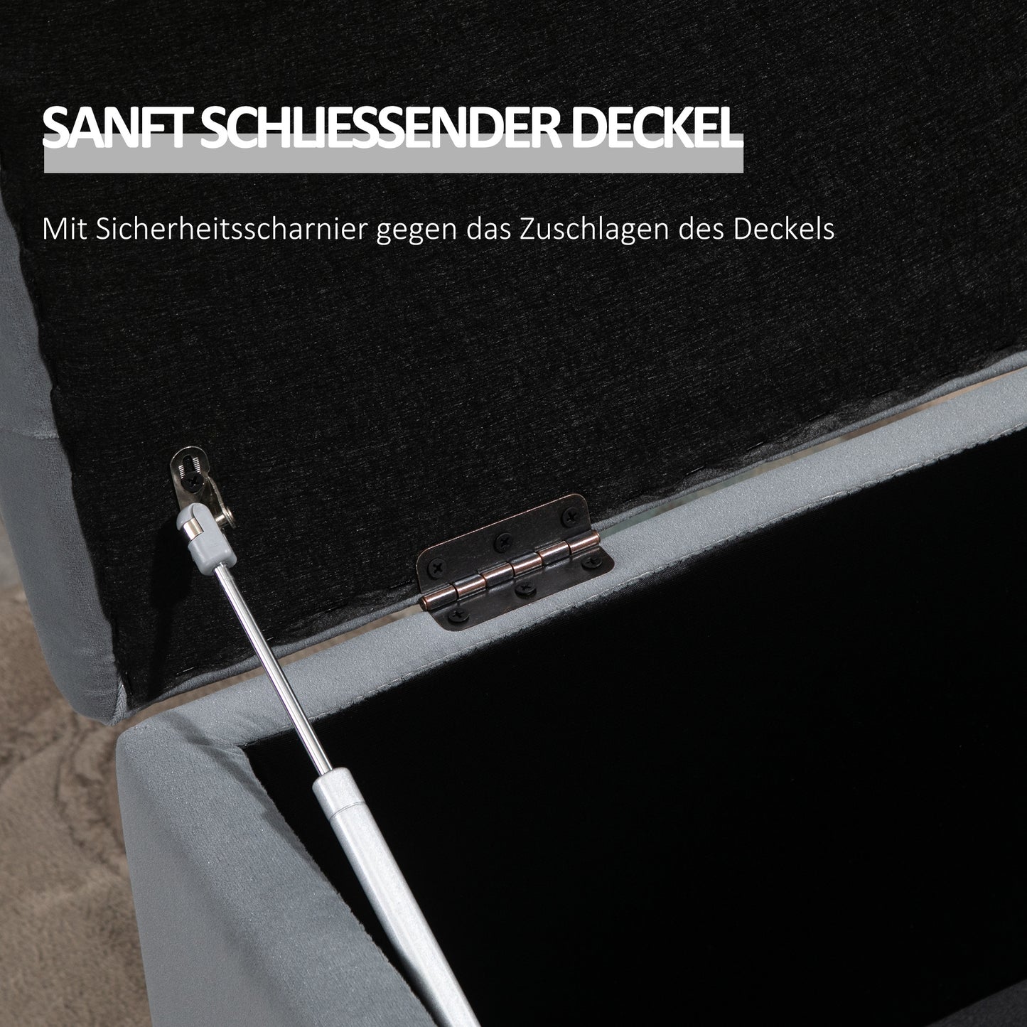 Opbergbank – Opbergkist – Zitbank – Krukjes – Lichtgrijs – Hardhouten Frame – Microfiber Bekleding – Opbergruimte – 130 Kg Draagvermogen