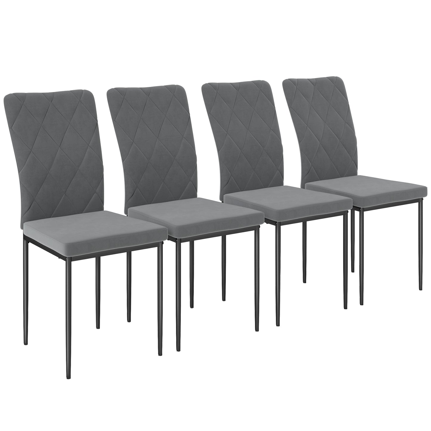 Eetkamerstoel – Stoel – Kuipstoel – Draaistoel – Set van 4 – Velvet Bekleding – Metalen Onderstel – Ergonomische Rugleuning – Zithoogte 47 cm