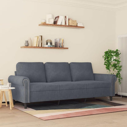 Bankstel – Slaapbank – 3-Zitsbank – Zithoek – 2 Stoelen – Donkergrijs Stof – Lichtgewicht Hardhouten Frame – Ruimtebesparend Design