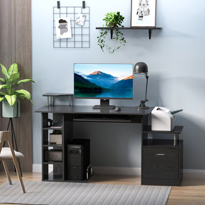 Computerbureau – Werkplek – Bureaustoel – Study Desk – Thuiswerkkantoor – Compact 152x60x88 cm – Stevig MDF en Metaal