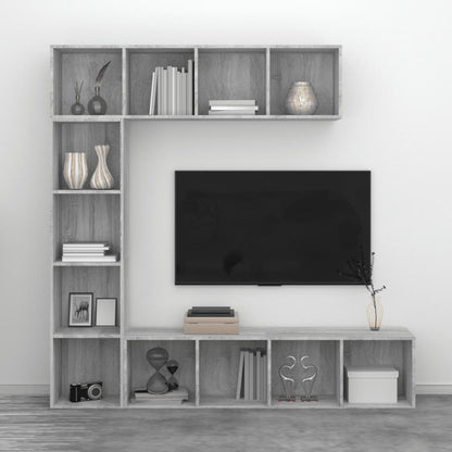 Boekenkast – Boekenrek – Opbergkast – Vakkenkast – Wandkast – 12 Vakken – Hoogwaardig Vochtbestendig Hout – Grijs Sonoma
