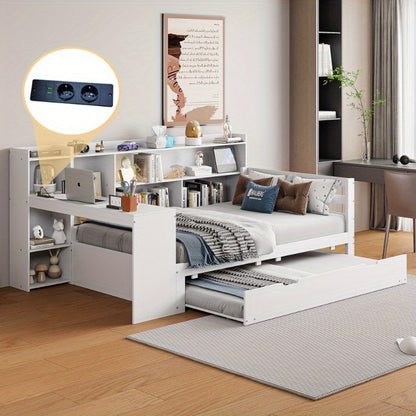 Sofa Bed – Slaapbank – Bedbank – Klikklakbank – Logeerbed – Ruimtebesparend Ontwerp – Ingebouwd Bureau Met Opberglades