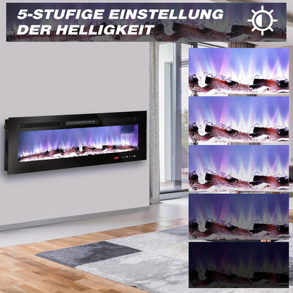 Elektrische Haard – Sfeerkachel – Wandhaard – Inbouwhaard – Vrijstaande Haard – 2000W Verwarming – Realistische 3D Vlammen Met Timer