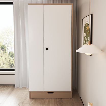 Kledingkast – Garderobekast – Opbergkast – Draaideurkast – Slaapkamerkast – Compact 70x40x170 cm – Metalen Constructie Wit