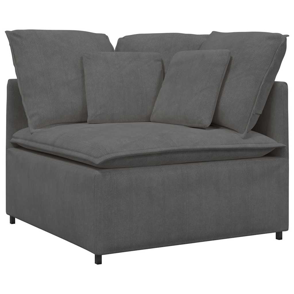 Modulaire Hoekbank – Modulaire Bank – Banken – Hoekbank – Zithoek – Donkergrijs – Corduroy Polyester – Stevig Metaal Frame